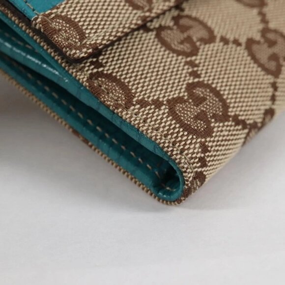 GUCCI Horsebit GG Canvas Wallet Beige Gold 138029 Auth yk19499V - Picture 5 of 16